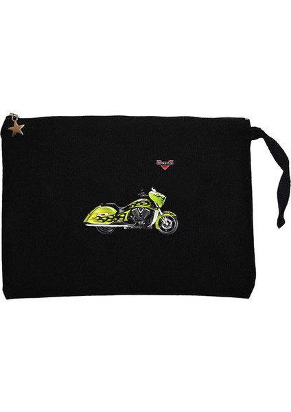 Victory Vison Green Siyah Clutch Astarlı Cüzdan / El Çantası