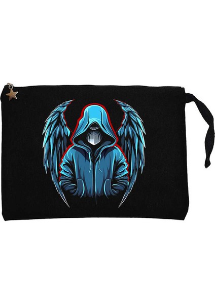 Depressed Angel Siyah Clutch Astarlı Cüzdan / El Çantası
