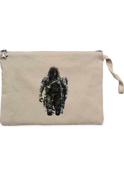 Call Of Duty Big Fighter Krem Clutch Astarlı Cüzdan / El Çantası