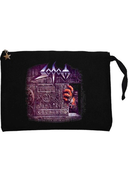Sodom Better Off Dead Siyah Clutch Astarlı Cüzdan / El Çantası