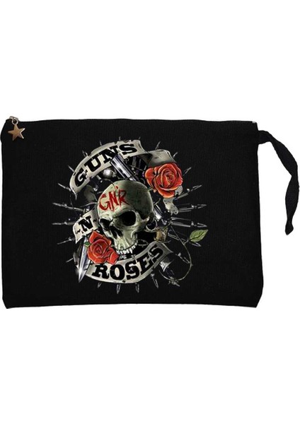 Gun N Roses Firepower Siyah Clutch Astarlı Cüzdan / El Çantası
