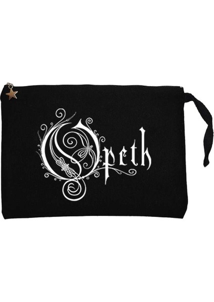 Opeth Logo White Siyah Clutch Astarlı Cüzdan / El Çantası