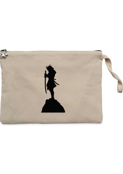 Samurai Portre Krem Clutch Astarlı Cüzdan / El Çantası