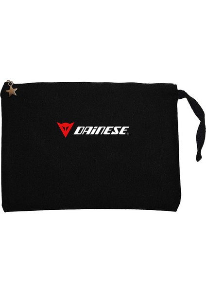 Dainese Logo Text Siyah Clutch Astarlı Cüzdan / El Çantası