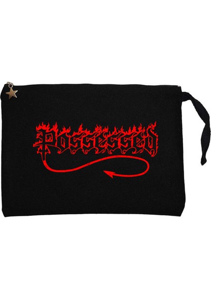 Possessed Red Logo Siyah Clutch Astarlı Cüzdan / El Çantası