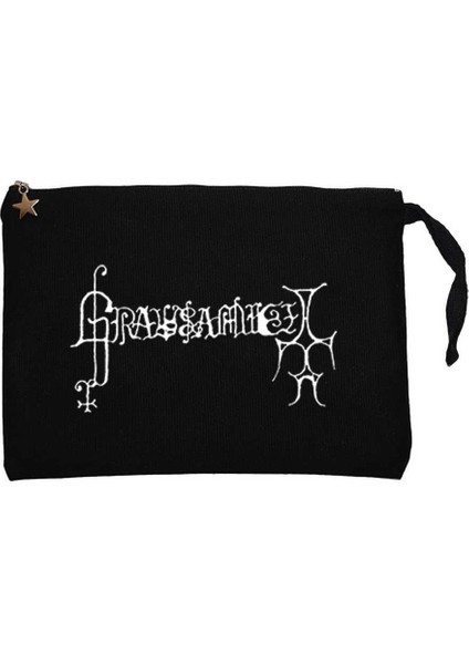 Grausamkeit Logo Siyah Clutch Astarlı Cüzdan / El Çantası