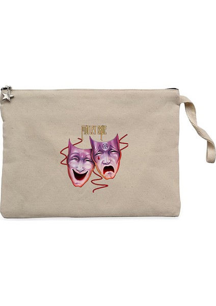 Mötley Crüe Theatre Of Pain Krem Clutch Astarlı Cüzdan / El Çantası