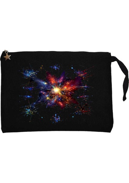 Cosmos Siyah Clutch Astarlı Cüzdan / El Çantası