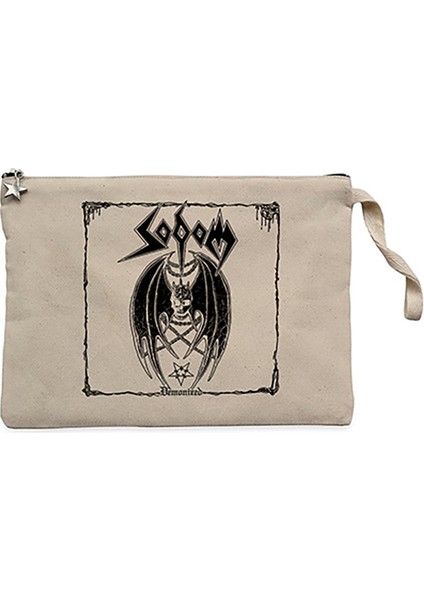 Sodom Demonized Krem Clutch Astarlı Cüzdan / El Çantası