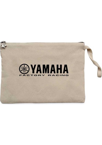Yamha Factory Racing Krem Clutch Astarlı Cüzdan / El Çantası
