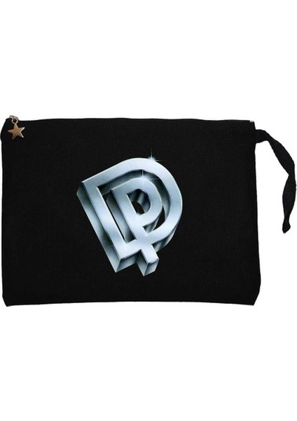 Deep Purple Logo Siyah Clutch Astarlı Cüzdan / El Çantası