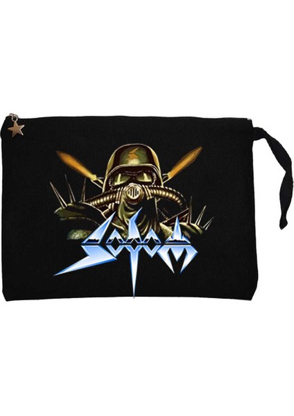 Sodom The Gelsenkirchen Siyah Clutch Astarlı Cüzdan / El Çantası