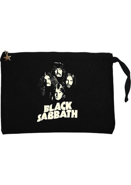 Black Sabbath Siluet Siyah Clutch Astarlı Cüzdan / El Çantası