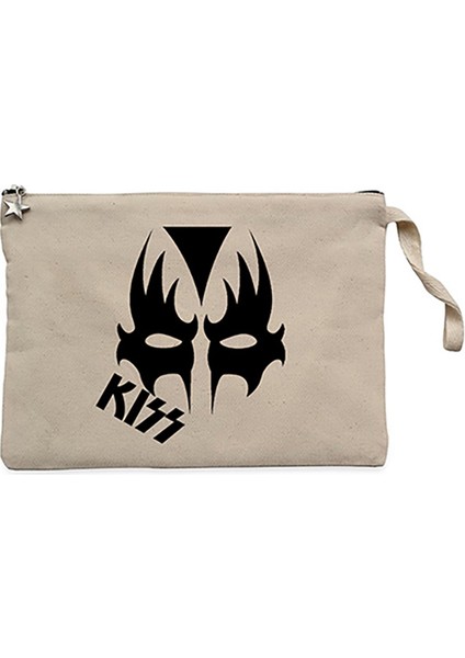 Kiss Mask Krem Clutch Astarlı Cüzdan / El Çantası