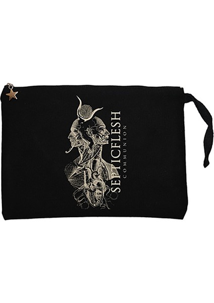 Septicflesh Communion Siyah Clutch Astarlı Cüzdan / El Çantası