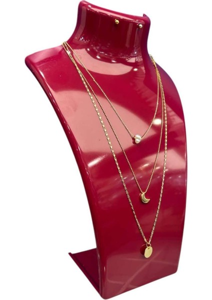 Fuşya akrilik takı standı, şık ve kullanışlı teşhir ve saklama çözümü, 19x30 cm