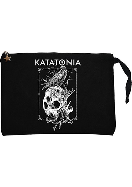 Katatonia Crow Siyah Clutch Astarlı Cüzdan / El Çantası