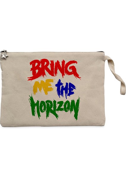 Bring Me The Horizon Rainbow Krem Clutch Astarlı Cüzdan / El Çantası