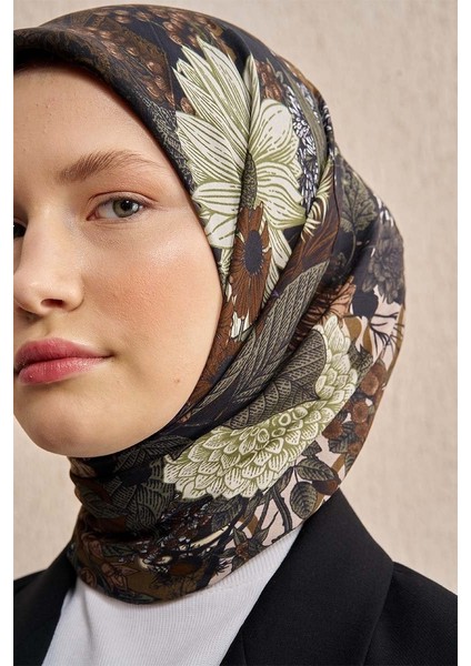Mor Kahve Ed Scarf Vision Art Collection Mozaic Eşarp