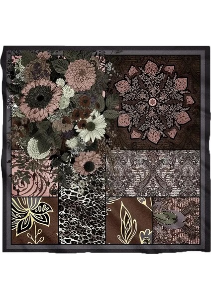 Mor Kahve Ed Scarf Vision Art Collection Mozaic Eşarp indirimleri
