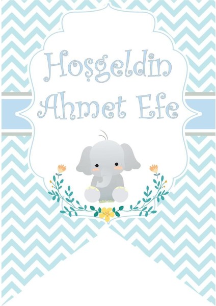 Fil Temalı Hastane Bebek Odası Süsleme Seti Bebeğinizin Ismine Özel B1 fiyatları