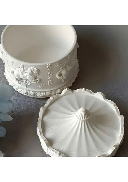 Beyaz Takı ve Mücevher Kutusu, Atlı Karınca Tasarımı, Organizer 12x10 cm fiyatları