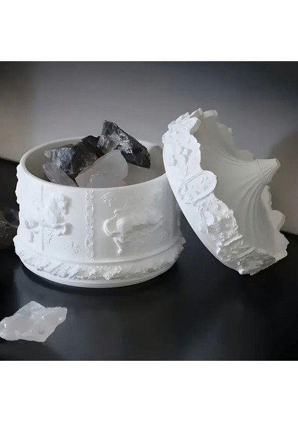 Beyaz Takı ve Mücevher Kutusu, Atlı Karınca Tasarımı, Organizer 12x10 cm fırsatları