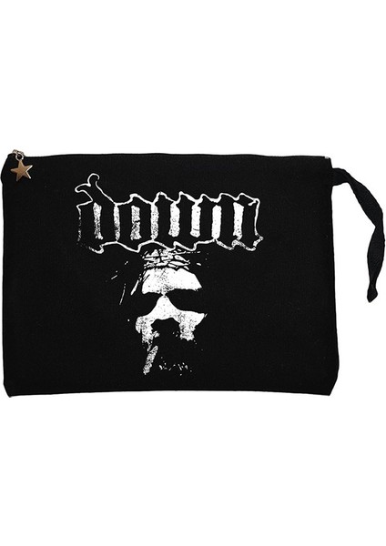 Down Jesus Face Siyah Clutch Astarlı Cüzdan / El Çantası