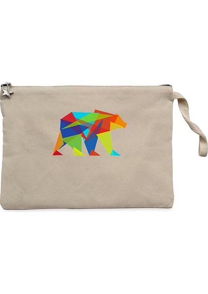 Bear Color Mozaik Krem Clutch Astarlı Cüzdan / El Çantası
