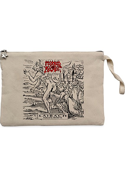 Morbid Angel Laibach Remixes Krem Clutch Astarlı Cüzdan / El Çantası