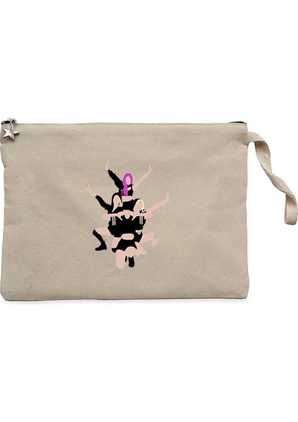 Blackpink Digital Simple Siyah Clutch Astarlı Cüzdan / El Çantası