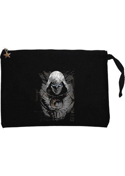Moon Knight Warrios Face Siyah Clutch Astarlı Cüzdan / El Çantası