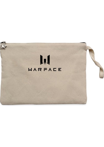 Warfare Black Text Krem Clutch Astarlı Cüzdan / El Çantası