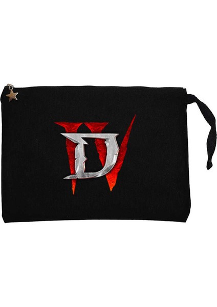Diablo Iv For Logo Siyah Clutch Astarlı Cüzdan / El Çantası