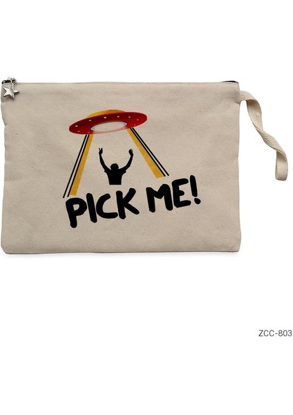 Pick Me Alien Krem Clutch Astarlı Cüzdan / El Çantası