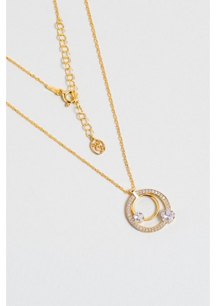 Tutulma 18 Ayar Sarı Altın Kaplama 44 cm Gümüş Yıldız Kolye