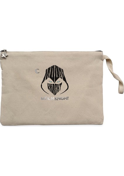 Moon Knight Logo Krem Clutch Astarlı Cüzdan / El Çantası