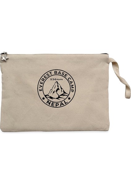 Everest Base Camp Nepal Krem Clutch Astarlı Cüzdan / El Çantası