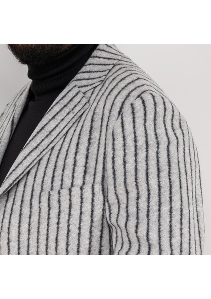 Çizgili Erkek Regular Fit Kaşe Kaban modelleri