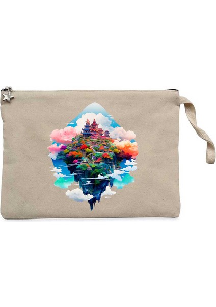 The Island On The Cloud Krem Clutch Astarlı Cüzdan / El Çantası