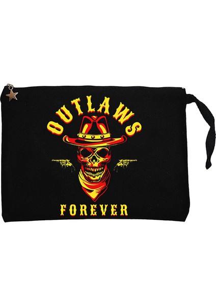 Red Dead Redemption 2 Outlaws Forever Skull Siyah Clutch Astarlı Cüzdan / El Çantası