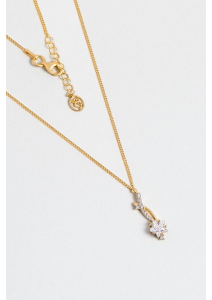 Şans Yıldızı 18 Ayar Sarı Altın Kaplama Gümüş Kolye