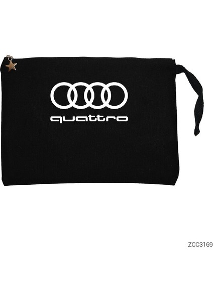 Audi Quattro Siyah Clutch Astarlı Cüzdan / El Çantası