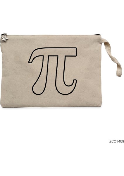 Pi Sayısı Beyaz Krem Clutch Astarlı Cüzdan / El Çantası