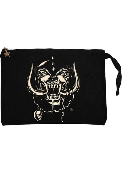 Motörhead Logo Siyah Clutch Astarlı Cüzdan / El Çantası
