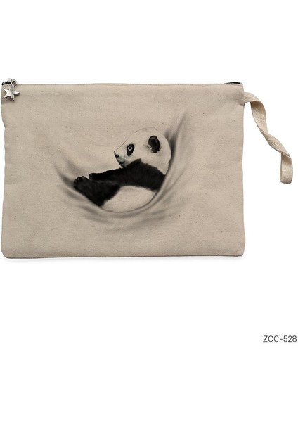 Baby Panda Sleep Krem Clutch Astarlı Cüzdan / El Çantası