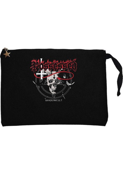 Possessed Shadowcult Siyah Clutch Astarlı Cüzdan / El Çantası