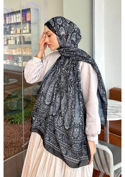 Retro Desenli Soft Şal Siyah fırsatları