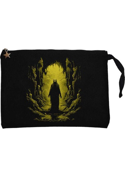 Ghoul's Catacombs Siyah Clutch Astarlı Cüzdan / El Çantası