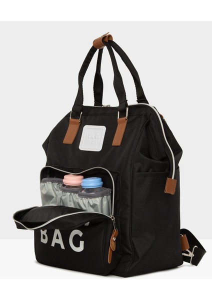 Siyah Baby Bag Baskılı Cepli Anne Bebek Bakım Sırt Çantası M000005163 fiyatları